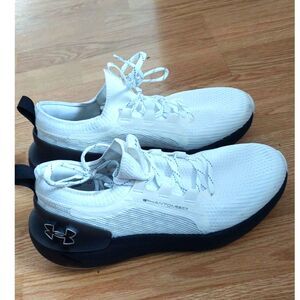Under Armour HOVR Phantom SE Shoes Womens 10 Mens 8.5 White Black Running
